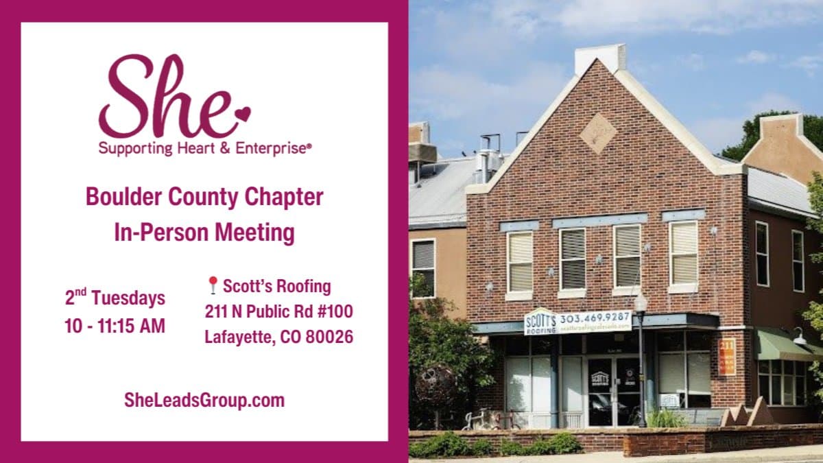 SHE Leads Group Boulder County In-Person Meeting